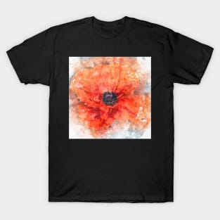 Floral Graphic Design, Poppy Watercolor Design Flower Lover Gifts T-Shirt